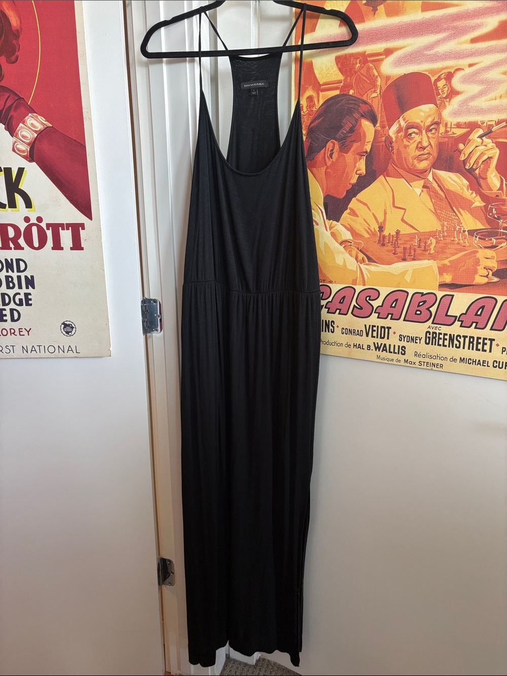 Banana Republic Charcoal Gray Racerback Maxi Dress